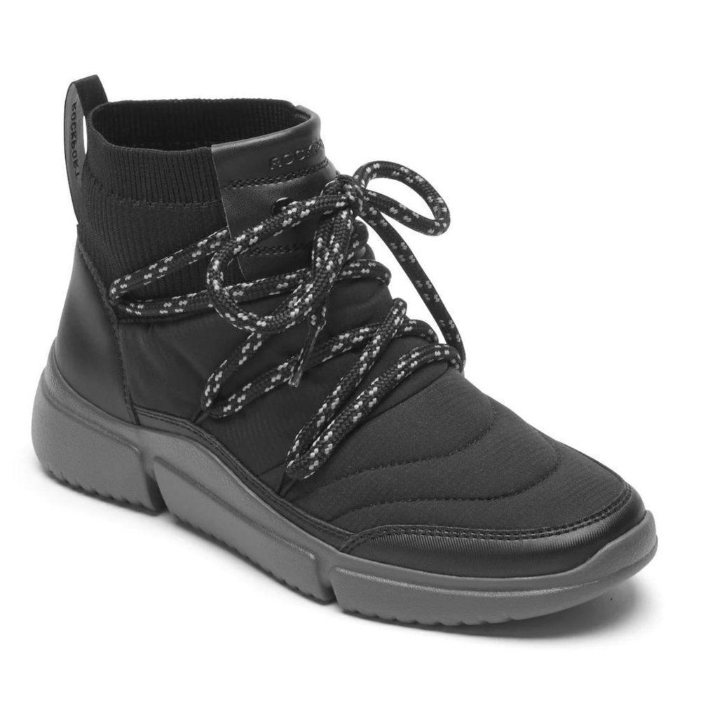 Rockport Women's Black R-Evolution Washable Quilted Bungee Noir Bootie Size 5.5M